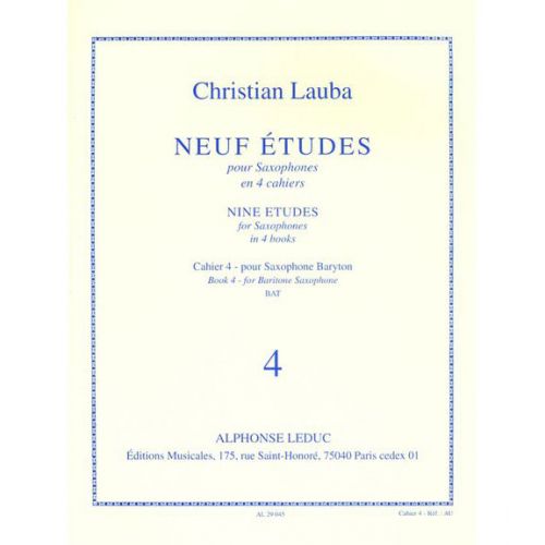Lauba Christian - Neuf Etudes Pour Saxophone - Cahier 4