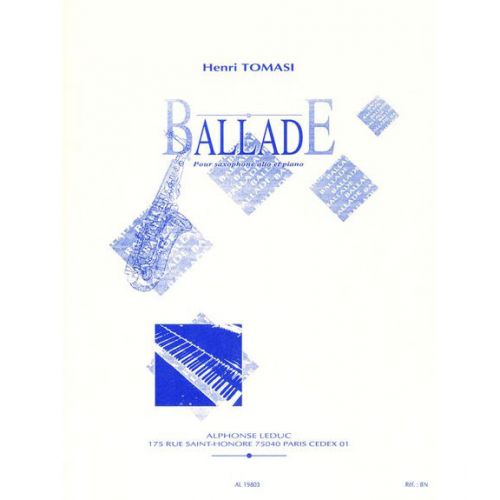Tomasi Henri - Ballade - Saxophone, Piano