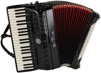 Prestige IV 120 P GHV Black Noir avec soufflet rouge