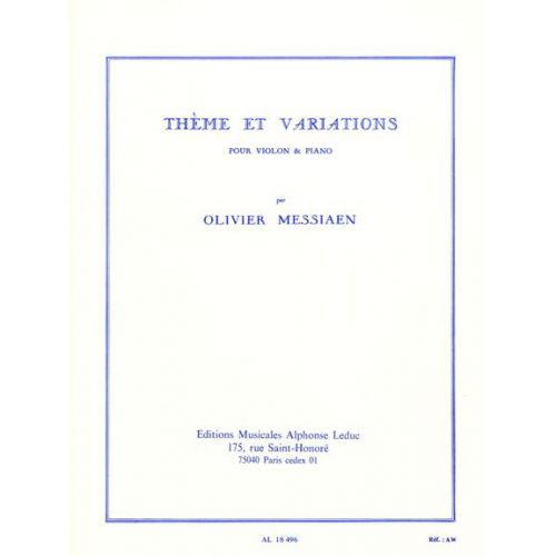Messiaen O. - Theme et Variations - Violon et Piano