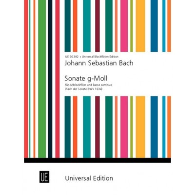 Bach J.S. - Sonata G-moll BWV 1034 - Flute A Bec Alto & Basse Continue