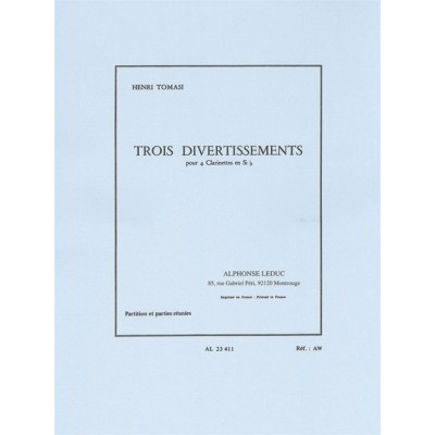 Three Divertissements For Four Clarinets