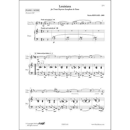 BERNARD P. - LOUISIANA - SAXOPHONE TENOR OU SOPRANO ET PIANO