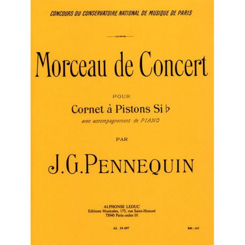 Pennequin J.G. - Morceau De Concert - Cornet A Pistons Sib & Piano