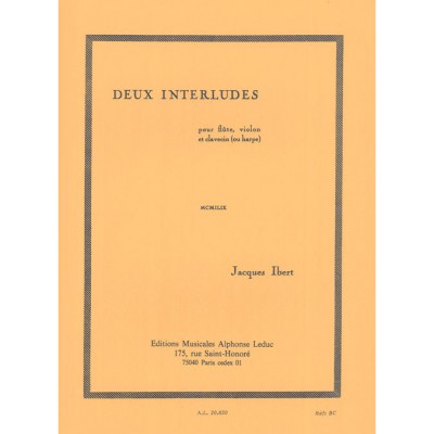 2 Interludes pour flûte, violon et clavecin