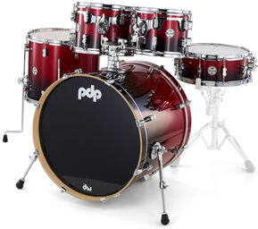 PDP CM5 Std. Red/Blk Shell Kit Red to Black Sparkle Fade