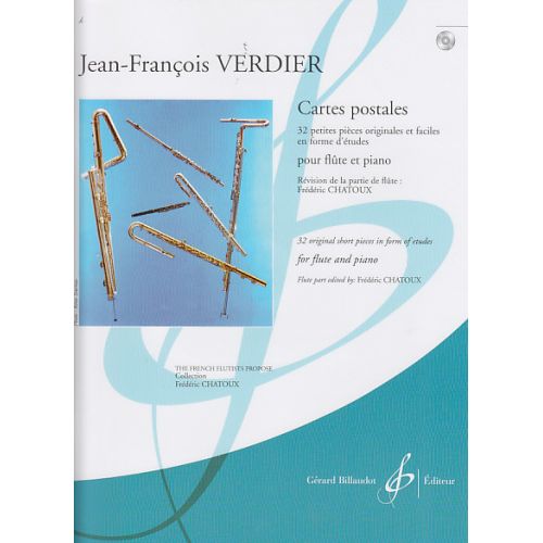 Verdier J.F. - Ces Postales + Cd - Flute, Piano
