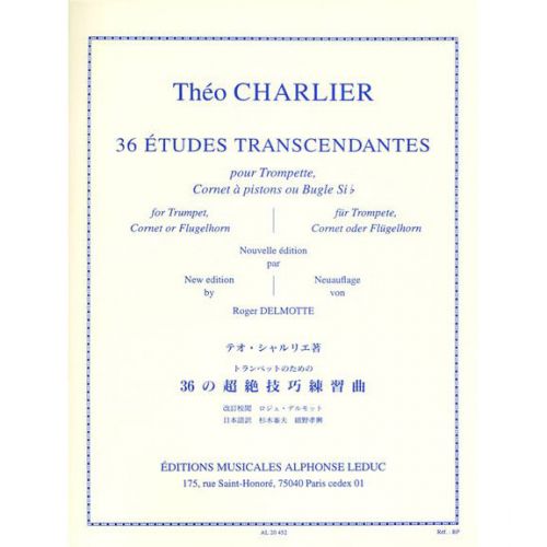Charlier Theo - 36 Etudes Transcendantes Pour Trompette