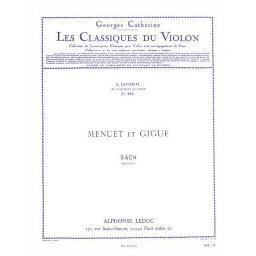Bach J.S. - Menuet et Gigue - Violon & Piano