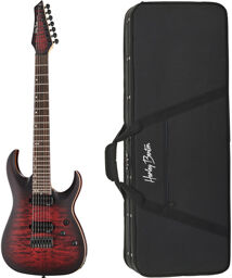 Amarok-7 BKRD Quilted B w/Case Black Red Quilted Burst Satin