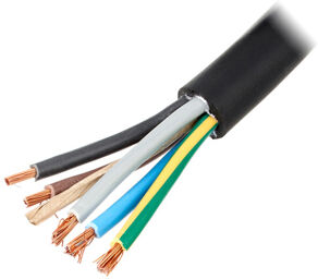 RubberCable H07RN-F 5x4,0 mm² Noir