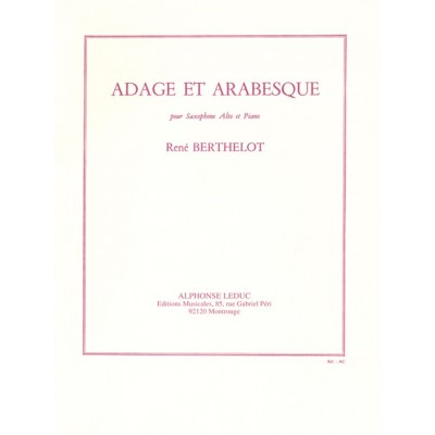 BERTHELOT RENE - ADAGE ET ARABESQUE - SAXOPHONE & PIANO