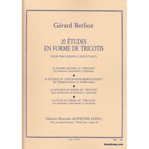 Berlioz Gerard - 20 Etudes En Forme De Tricotis