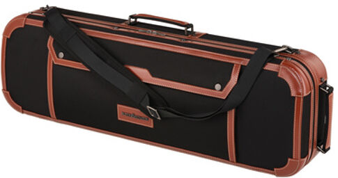 Leather & Nylon Violin Case BK noir avec cuir marron