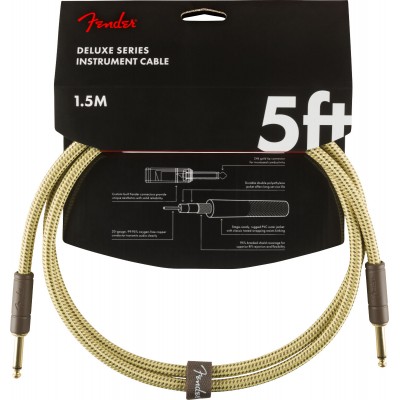 Deluxe Instruments Cable, Straight/Straight, 5', Tweed