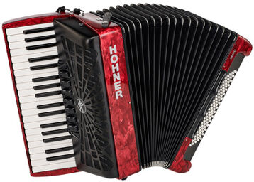 Hohner Bravo III 80 Red silent key Rouge