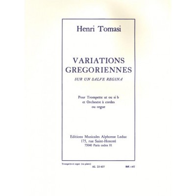 Tomasi Henri - Variations Gregoriennes Sur Un Salve Regina - Trompette