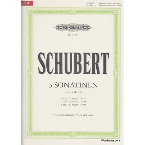 Schubert Franz - 3 Sonatinas - Violin And Piano