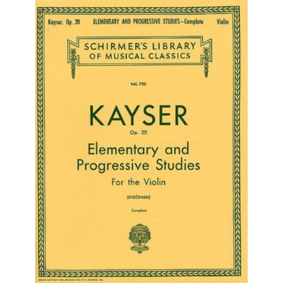 KAYSER H.F. - 36 ELEMENTARY AND PROGRESSIVE STUDIES COMPLETE OP.20 - VIOLON