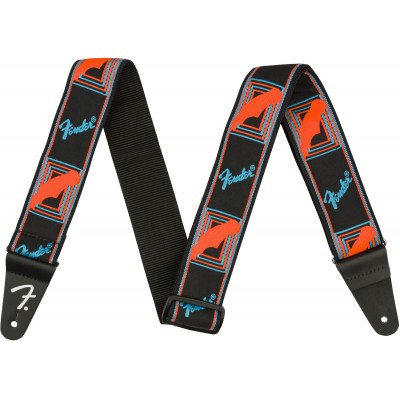 Neon Monogrammed Strap, Blue / Orange