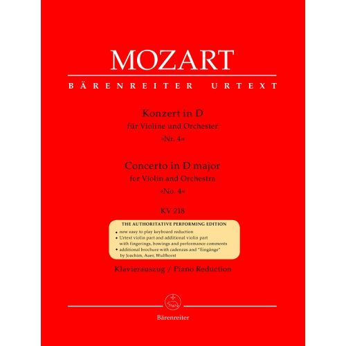 Moz W.A. - Concerto En Re Majeur N°4 Kv 218 - Violon, Piano