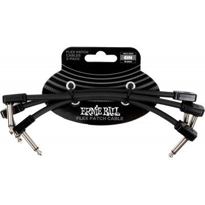 Cable Patch Flex 15CM - Pack 3 Noir