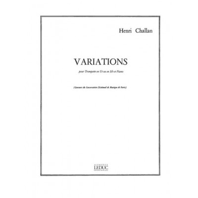 Challan Henri - Variations - Trompette En Ut & Piano