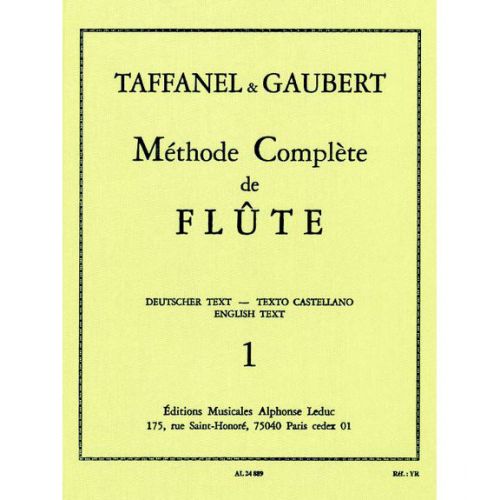 Taffanel/gaubert - Methode Complete De Flute Livre 1
