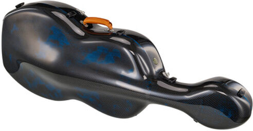 Alpha Carbon Cello Case BL 3D Blue with translucent carbon fabric