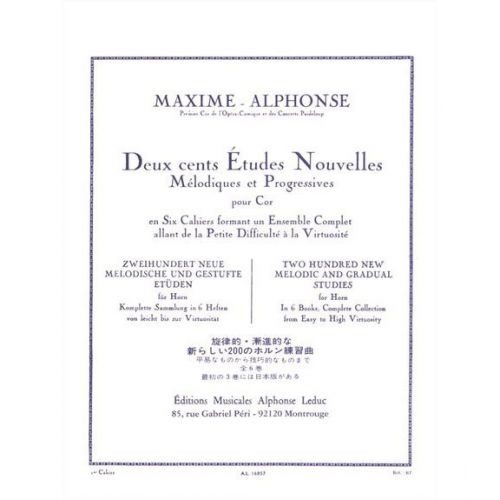 MAXIME-alphonse - 200 Etudes Nouvelles Vol.1 - Cor