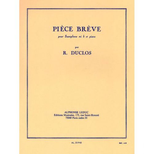 Duclos R. - Piece Breve - Saxophone Mib et Piano