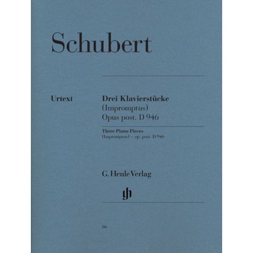 Schubert F. - 3 Piano Pieces - Impromptus - D 946 Posthumous
