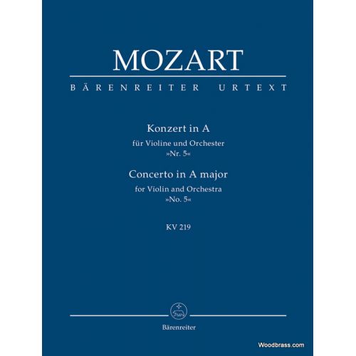 Mozart W.a. - Concerto For Violin And Orchestra N°5 A Major KV 219 - Score