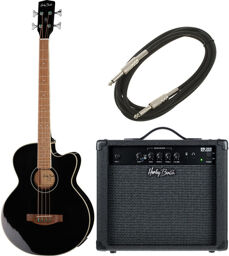 B-30BK Acoustic Bass Bundle Noir haute brillance