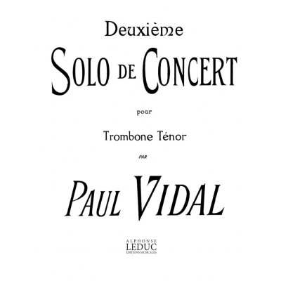 VIDAL PAUL - SOLO N°2 DE CONCERT - TROMBONE & PIANO