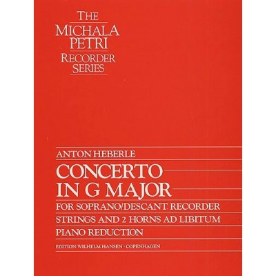 Heberle Anton - Concerto In G Major - Flute A Bec Soprano & Piano