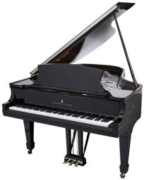 L Grand Piano Noir poli avec garniture chromée