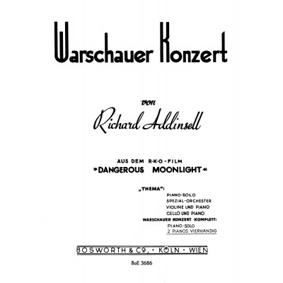 Richard Addinsell: Warsaw Concerto (2 Piano Score)