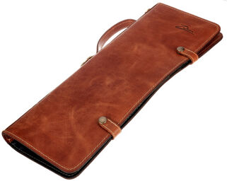 Leather Stick Bag Tan Brown marron clair