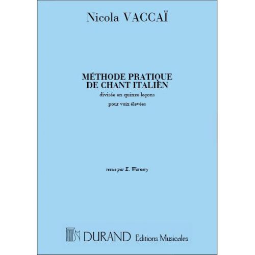 Vaccai - Methode De Chant - Voix Soprano et Piano (fr/angl