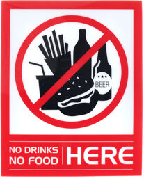 Tourlabel No Drinks or Food 2 Rouge