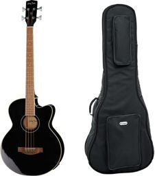 B-30BK Acoustic Bass w/Bag Noir haute brillance
