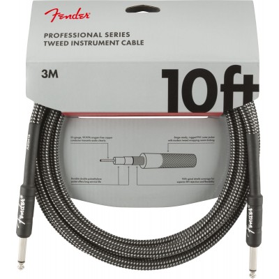 Professional Instrument Cables, 10', Gray Tweed