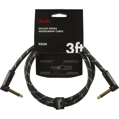 Deluxe Instrument Cable Angle/angle 3' Black Tweed