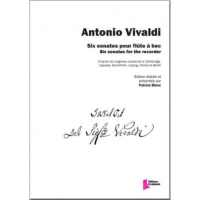 Vivaldi A. - Six Sonates Pour Flute A Bec (patrick Blanc)