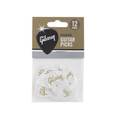 Médiators Pearloid White, 12 Pack, Medium