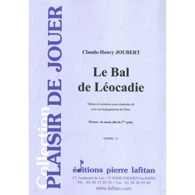 Joubert CLAUDE-henry - Le Bal De Leocadie - Clarinette & Piano