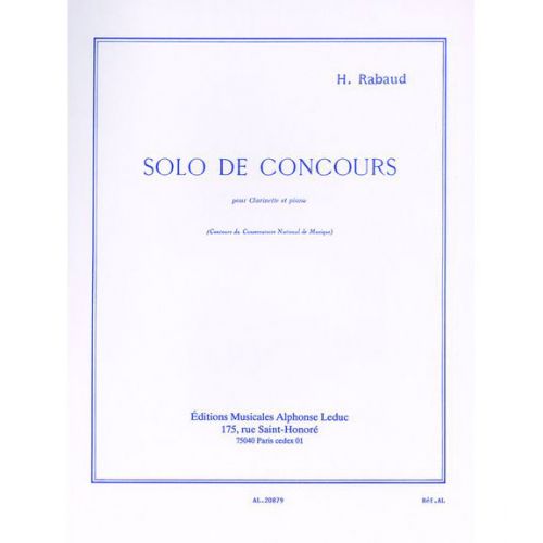 Rabaud H. - Solo De Concours