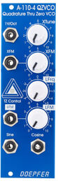 A-110-4 Thru Zero Quad VCO SE panneau avant anodisé bleu et boutons blancs