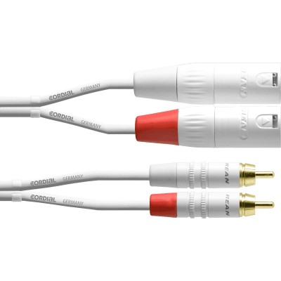 Cable Audio Double XLR MLES/RCA 3 M Blanc